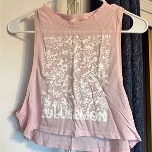 lululemon athletica Light Pink Floral Graphic Crop Tank